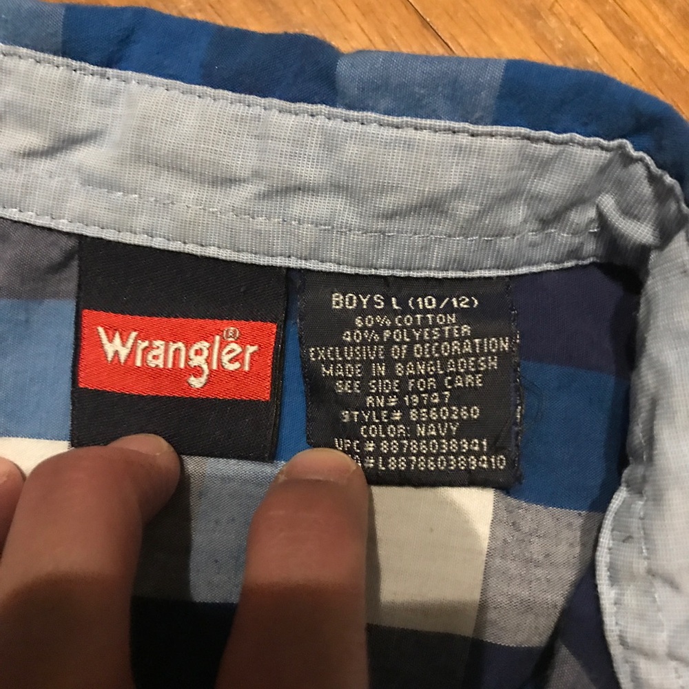 Boys Wrangler Plaid Shirt